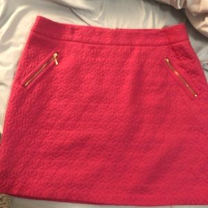Worthington Pink lined skirt w gold zipper pockets